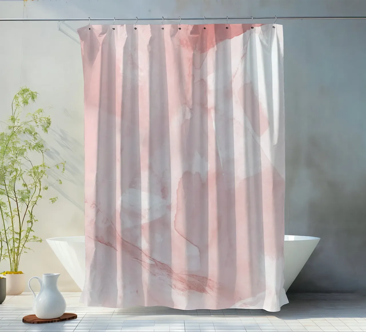 Pinselstriche rosa Töne 5 Duschvorhang von NouveauPrints