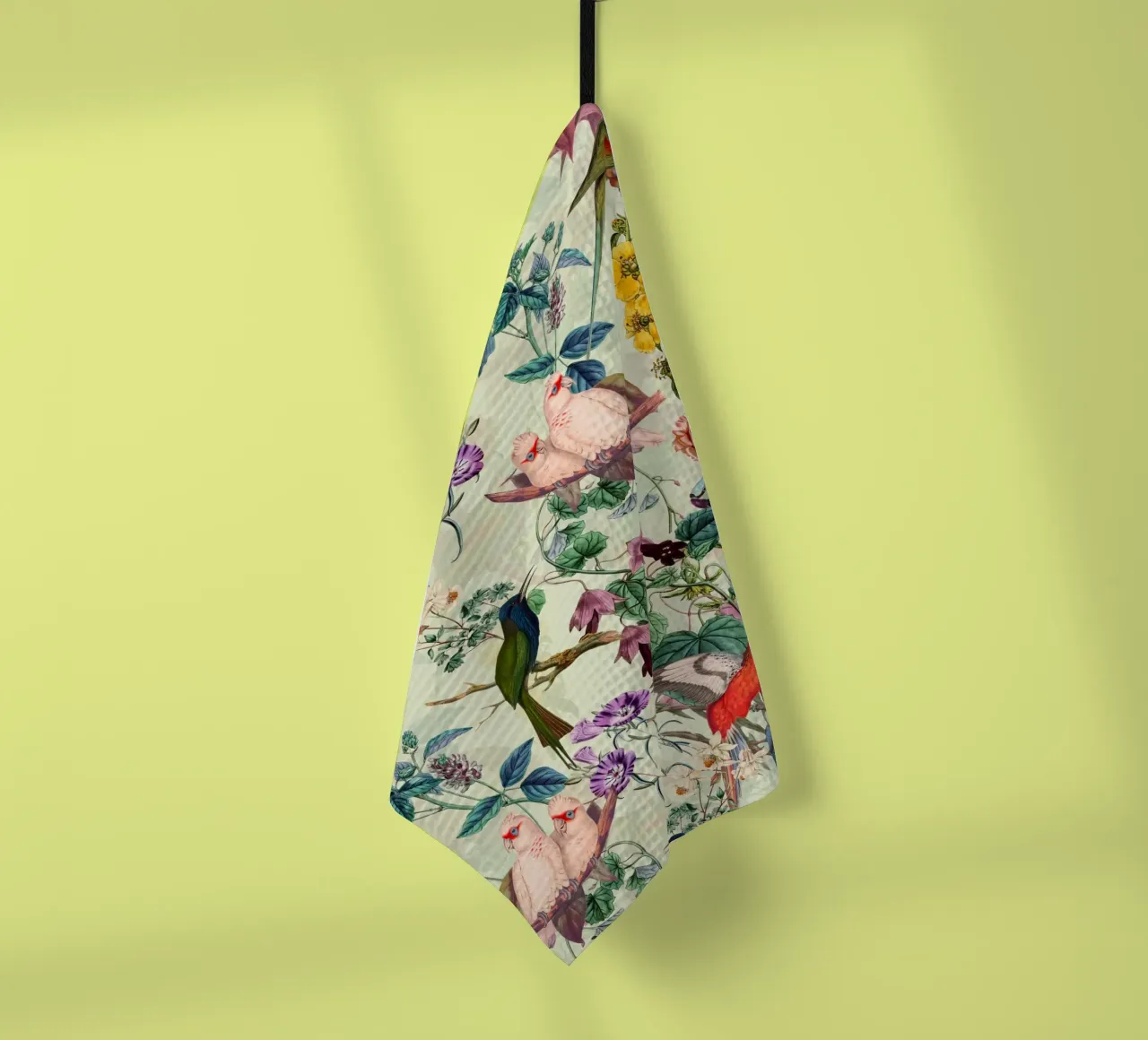 FLORAL AND BIRDS XII-II tea towel by burcukorkmazyurek