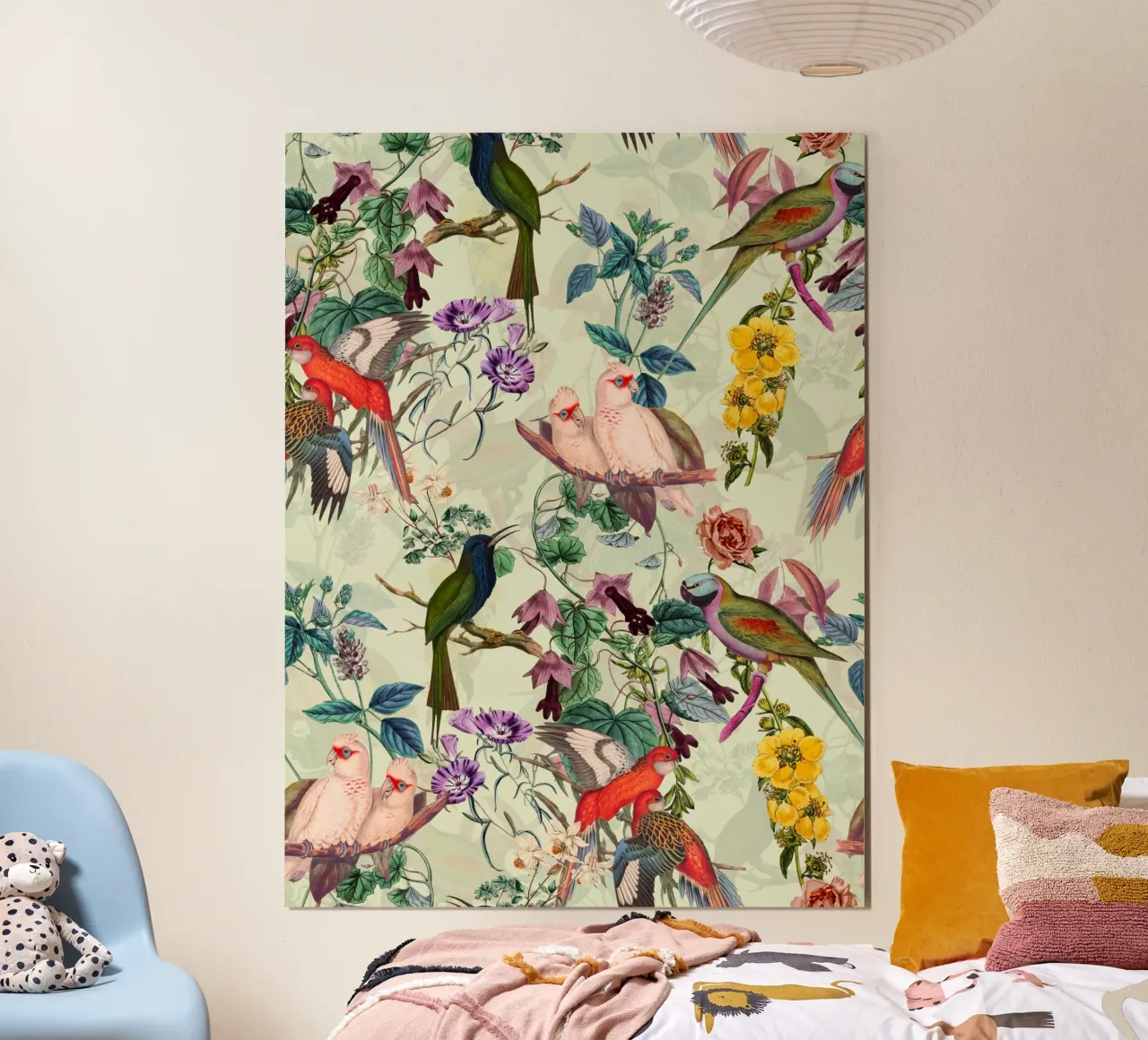 FLORAL AND BIRDS XII-II poster con telaio in plastica da burcukorkmazyurek