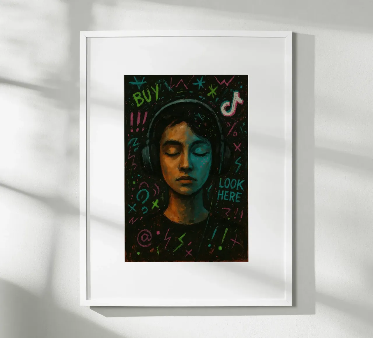 Muting Fake Opinions | Limited Edition Drop poster con telaio in legno da Art.Piece