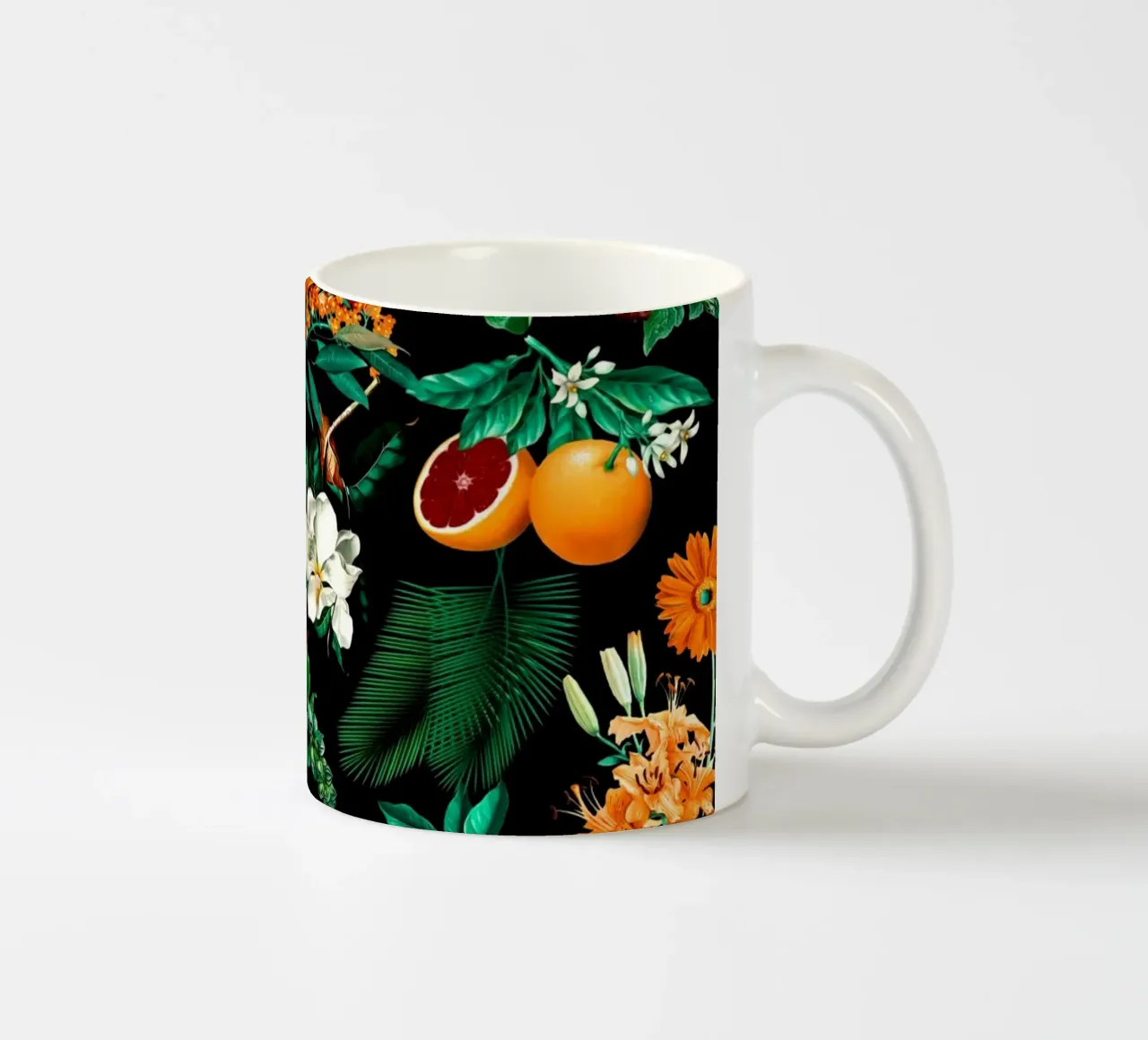 Fruits and Floral Pattern tazza in ceramica da burcukorkmazyurek