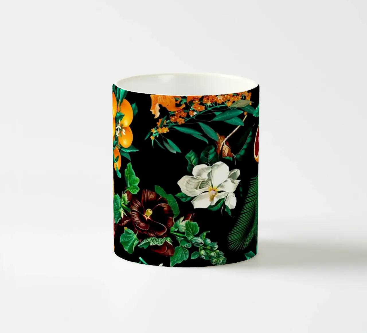 Fruits and Floral Pattern tazza in ceramica da burcukorkmazyurek