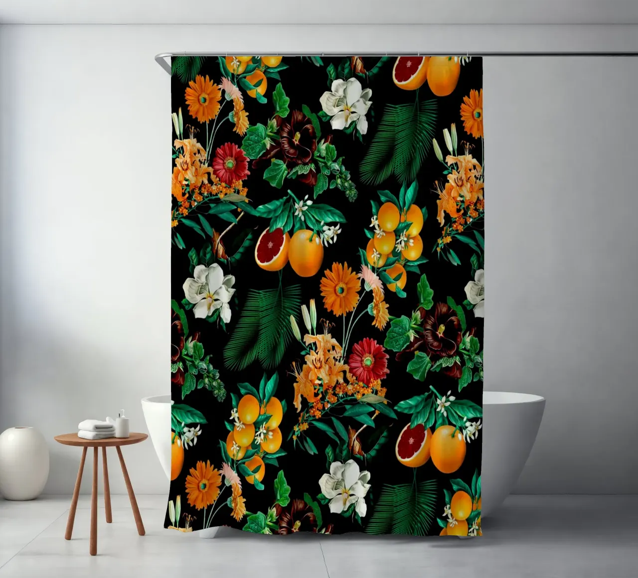 Fruits and Floral Pattern tenda da doccia da burcukorkmazyurek