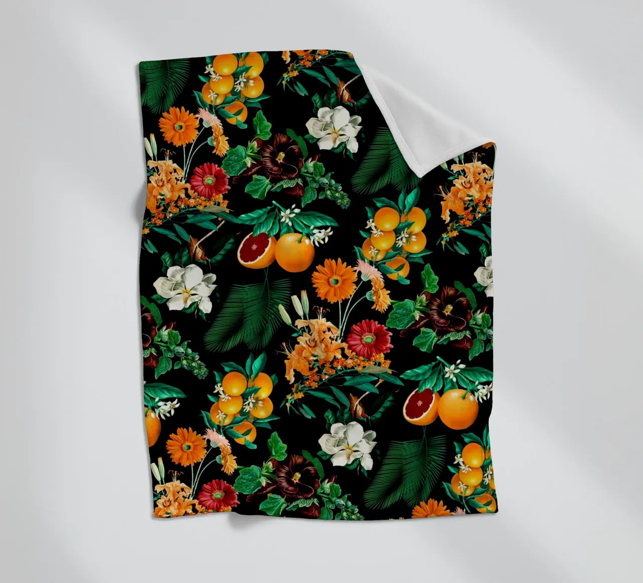 Fruits and Floral Pattern coperta in pile da burcukorkmazyurek