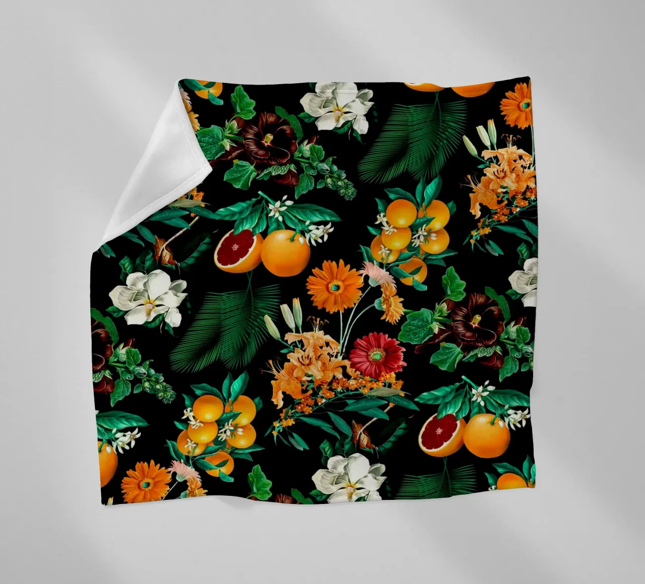Fruits and Floral Pattern coperta in pile da burcukorkmazyurek