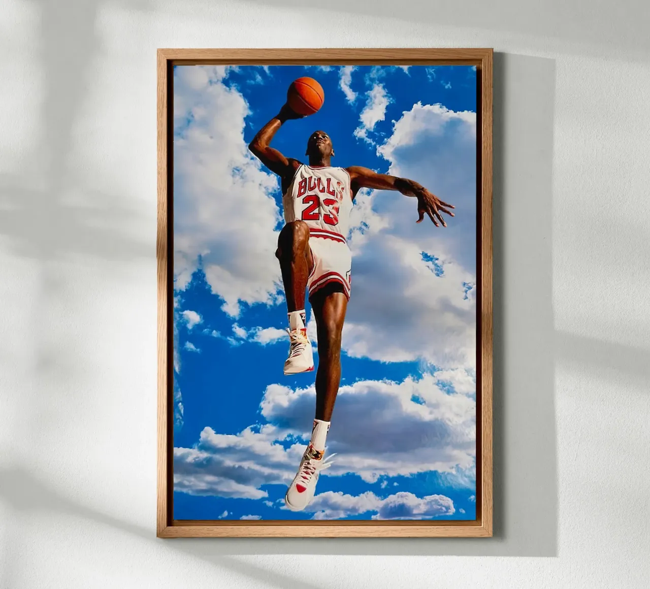 Michael Jordan che salta tela con Cornice a cassetta da Danielshop