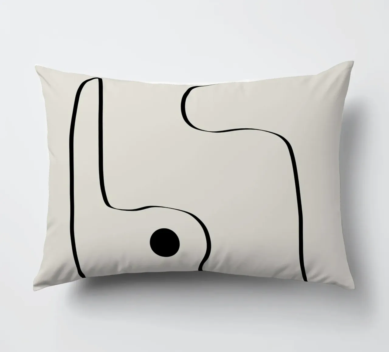Figure with lines in beige III cuscino da Imaginative
