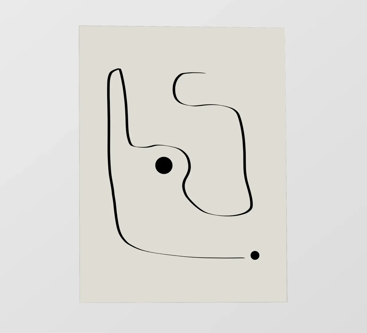 Figure with lines in beige III telo in pvc da Imaginative