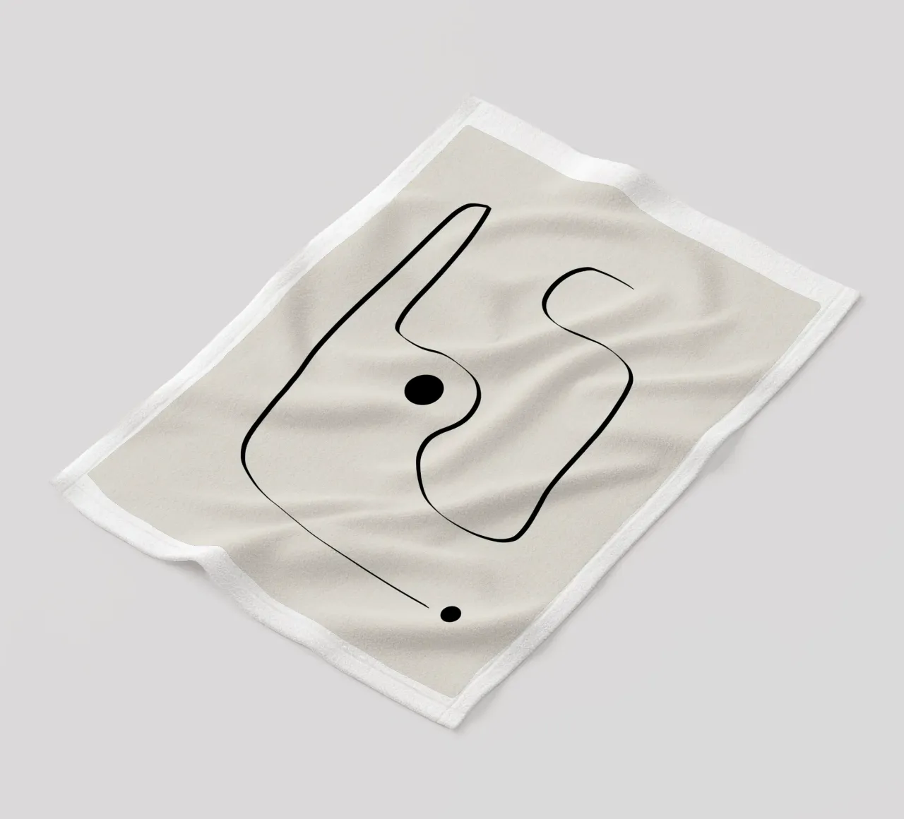 Figure with lines in beige III coperta in pile da Imaginative