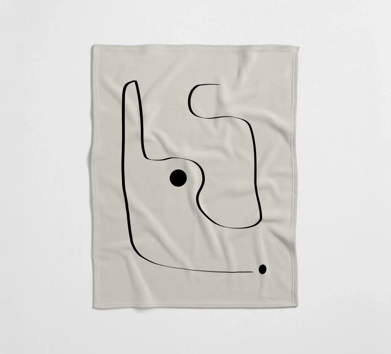 Figure with lines in beige III coperta in pile da Imaginative