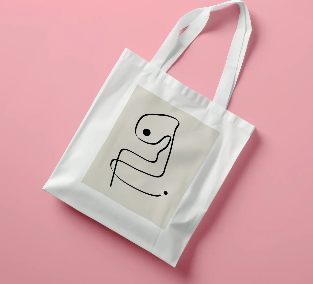 Figure with lines in beige IV borsa in juta da Imaginative