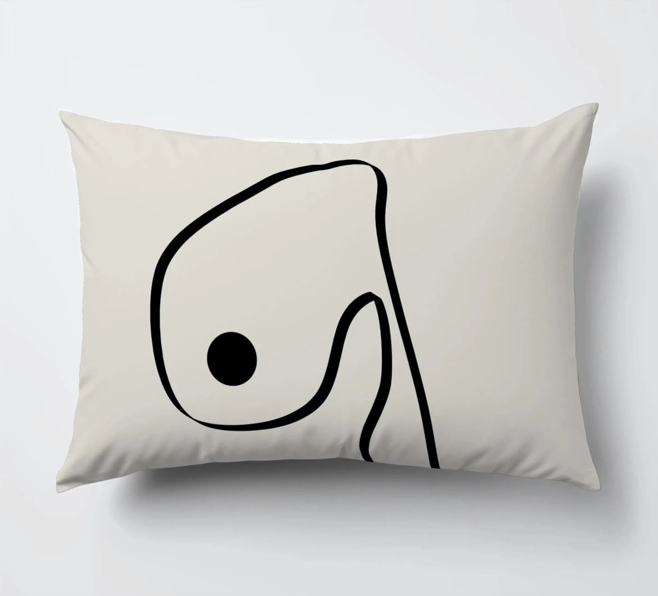 Figure with lines in beige IV cuscino da Imaginative