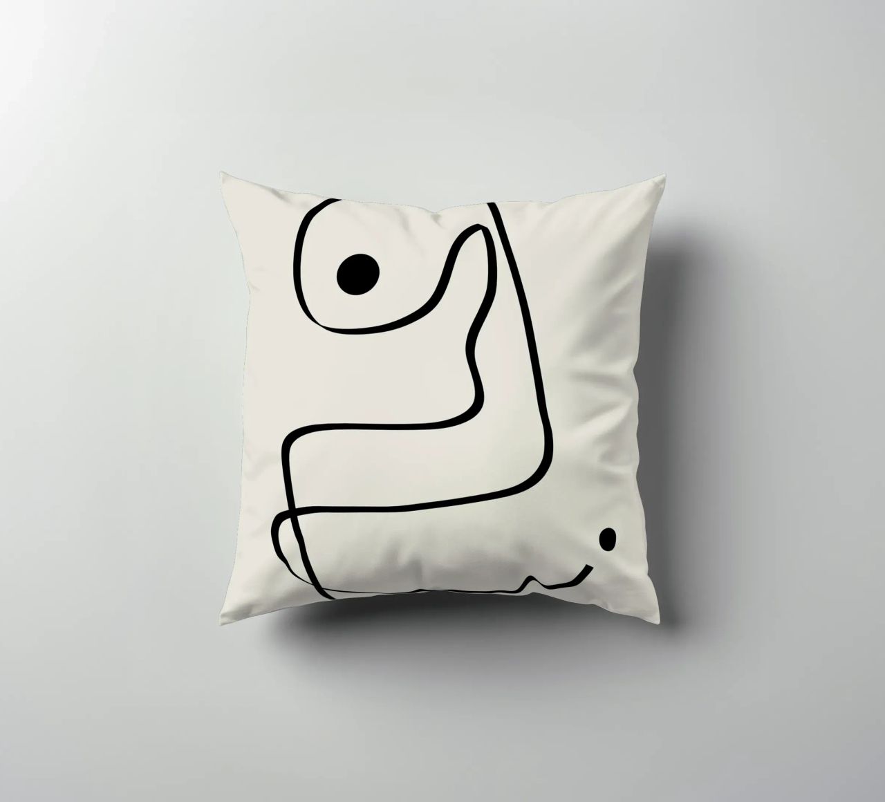 Figure with lines in beige IV cuscino da Imaginative