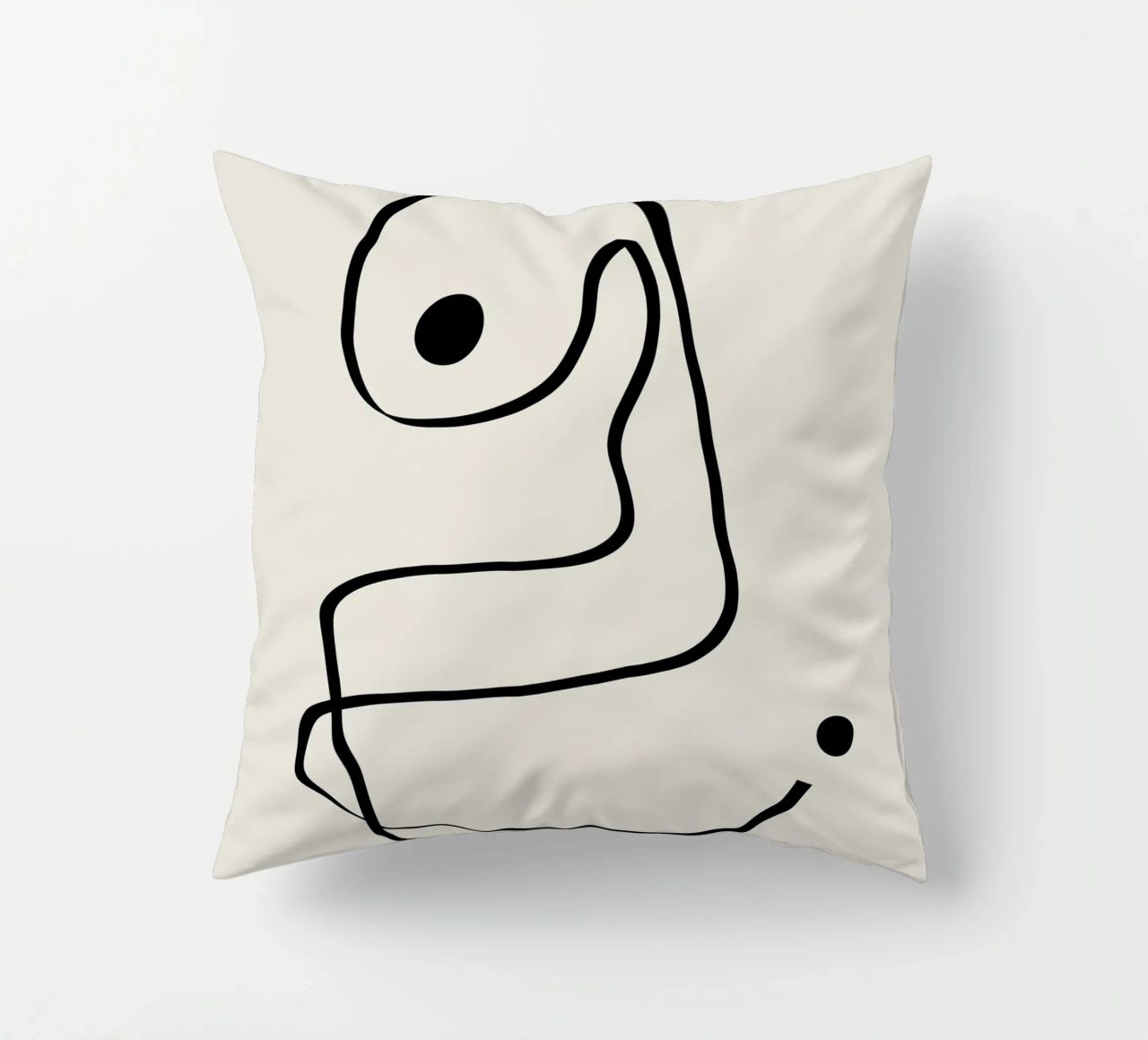 Figure with lines in beige IV cuscino da Imaginative