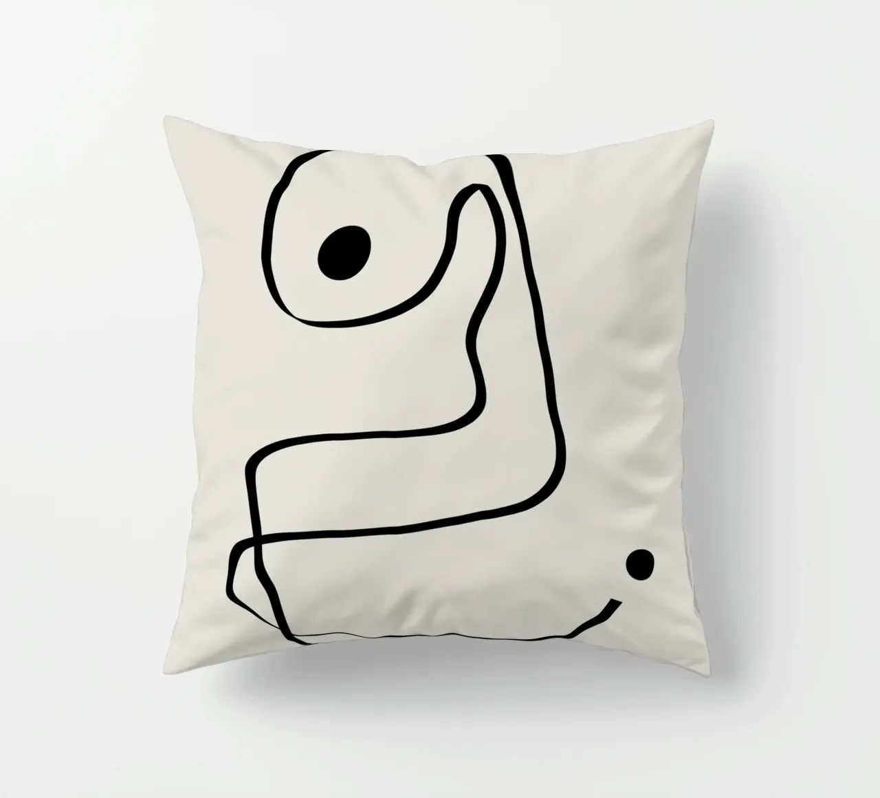 Figure with lines in beige IV Kissen von Imaginative