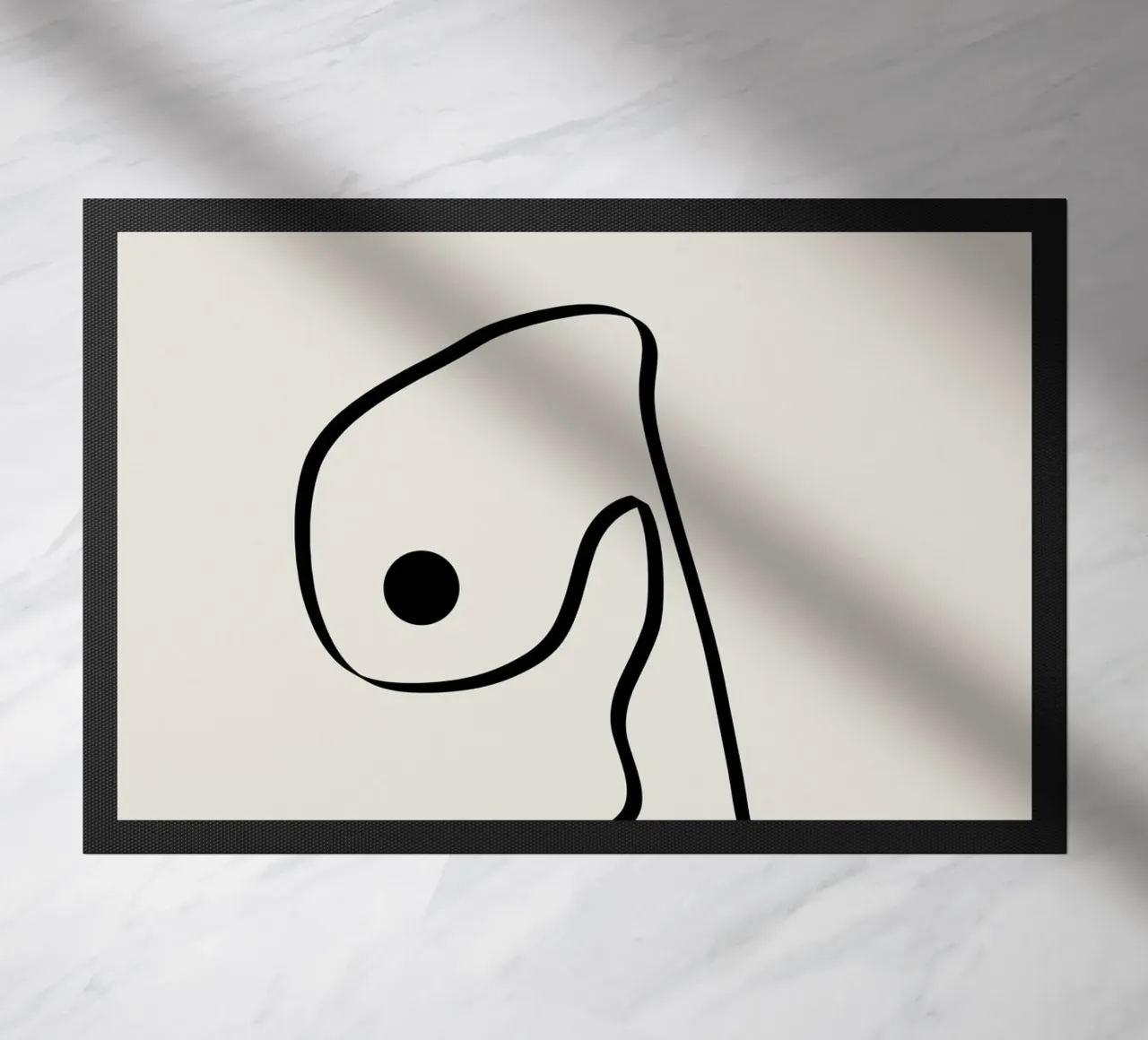 Figure with lines in beige IV Fußmatte von Imaginative