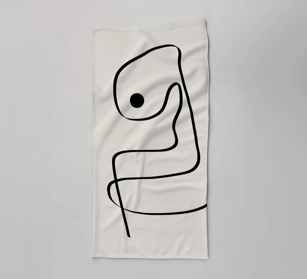 Figure with lines in beige IV asciugamano da bagno da Imaginative