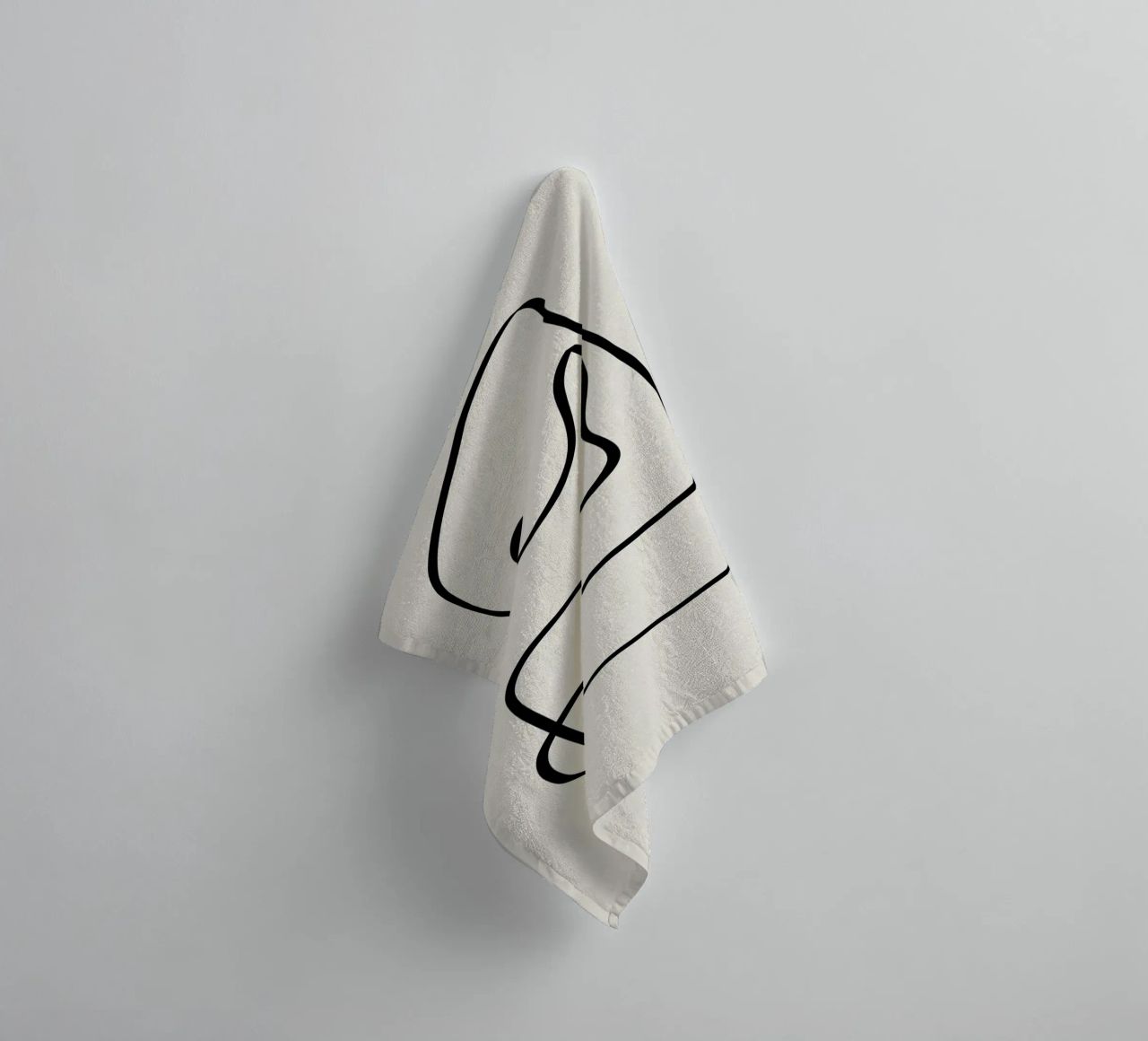 Figure with lines in beige IV asciugamano da bagno da Imaginative