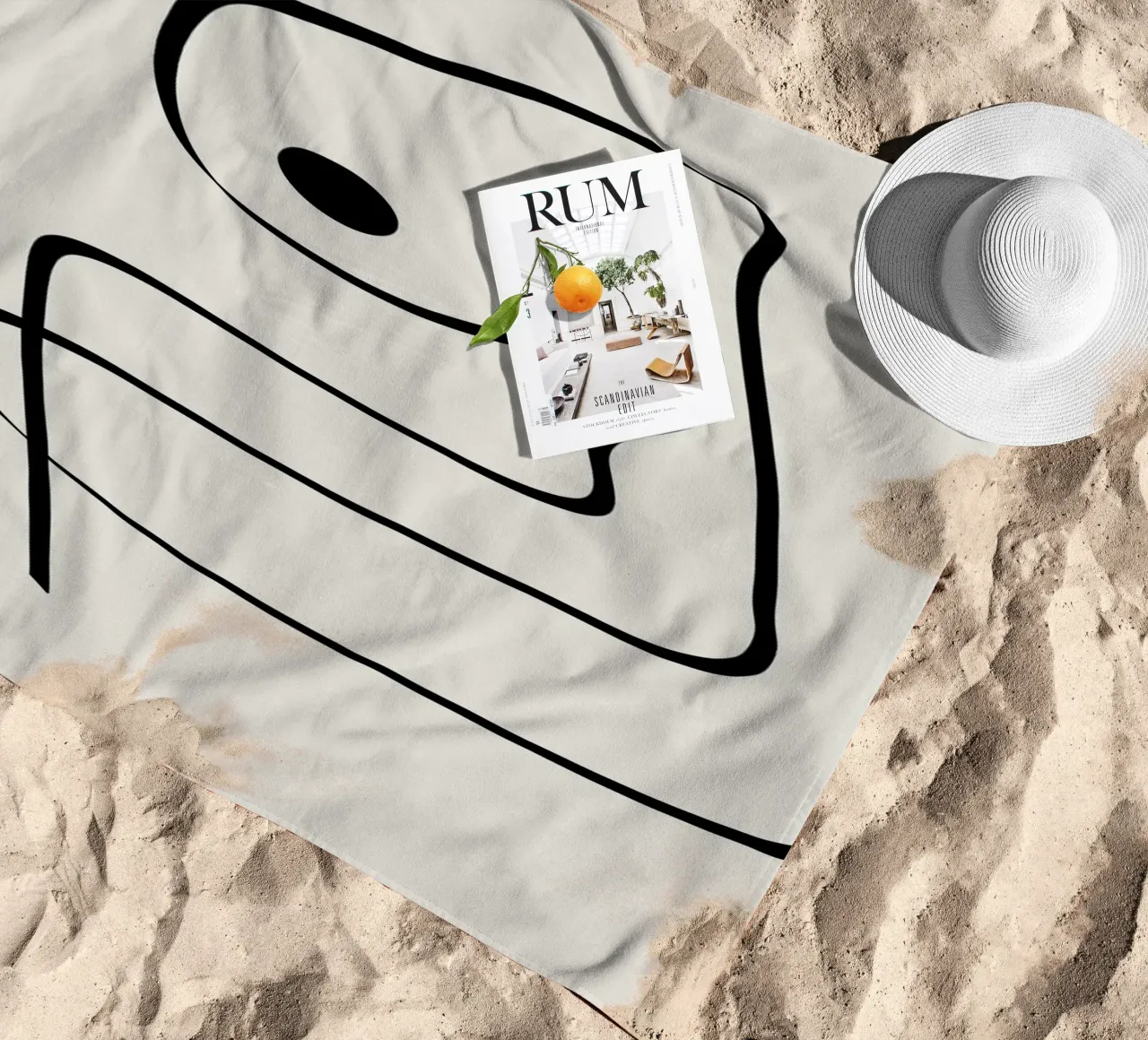 Figure with lines in beige IV telo mare da Imaginative