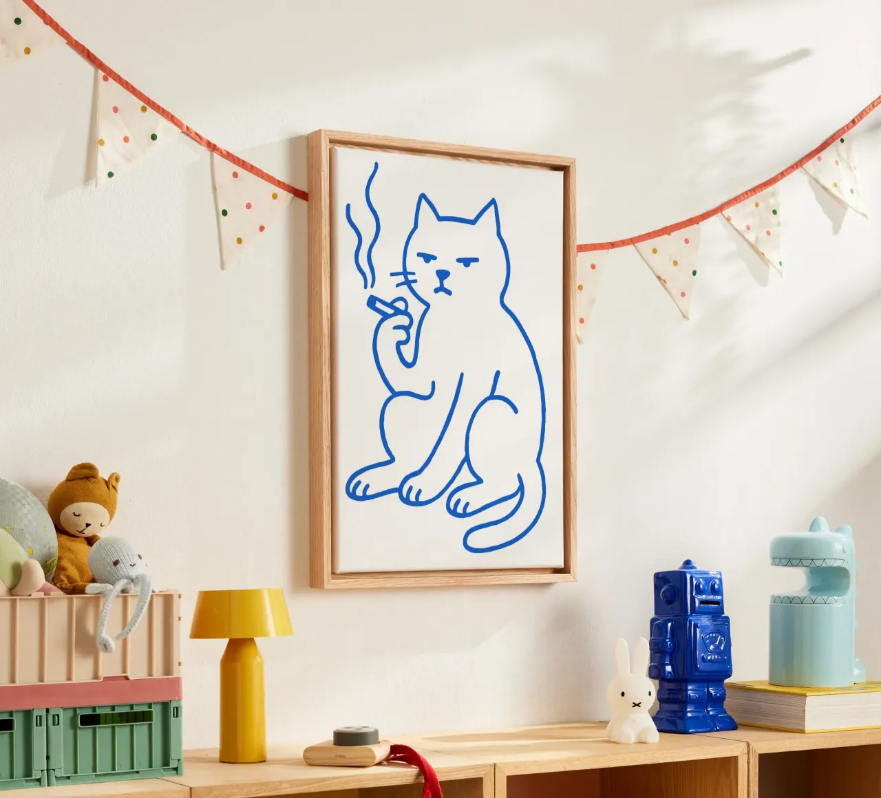 The Serene Poodle tela con Cornice a cassetta da ramosashop