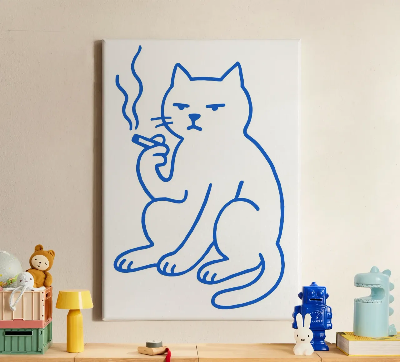 The Serene Poodle tela con Cornice a cassetta da ramosashop