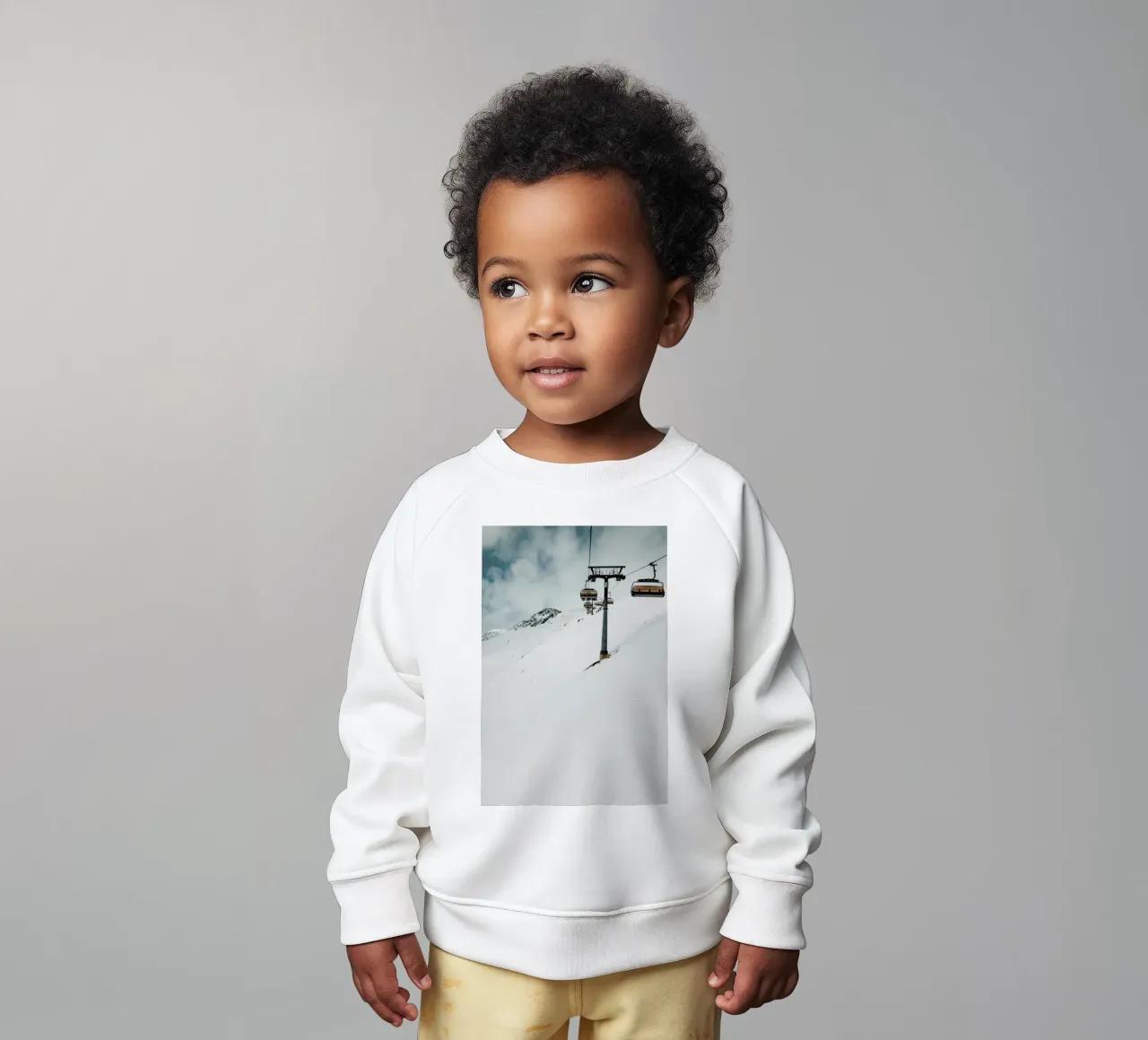Riding The Lift In Winter baby sweatshirt by Sebastian Hilgetag