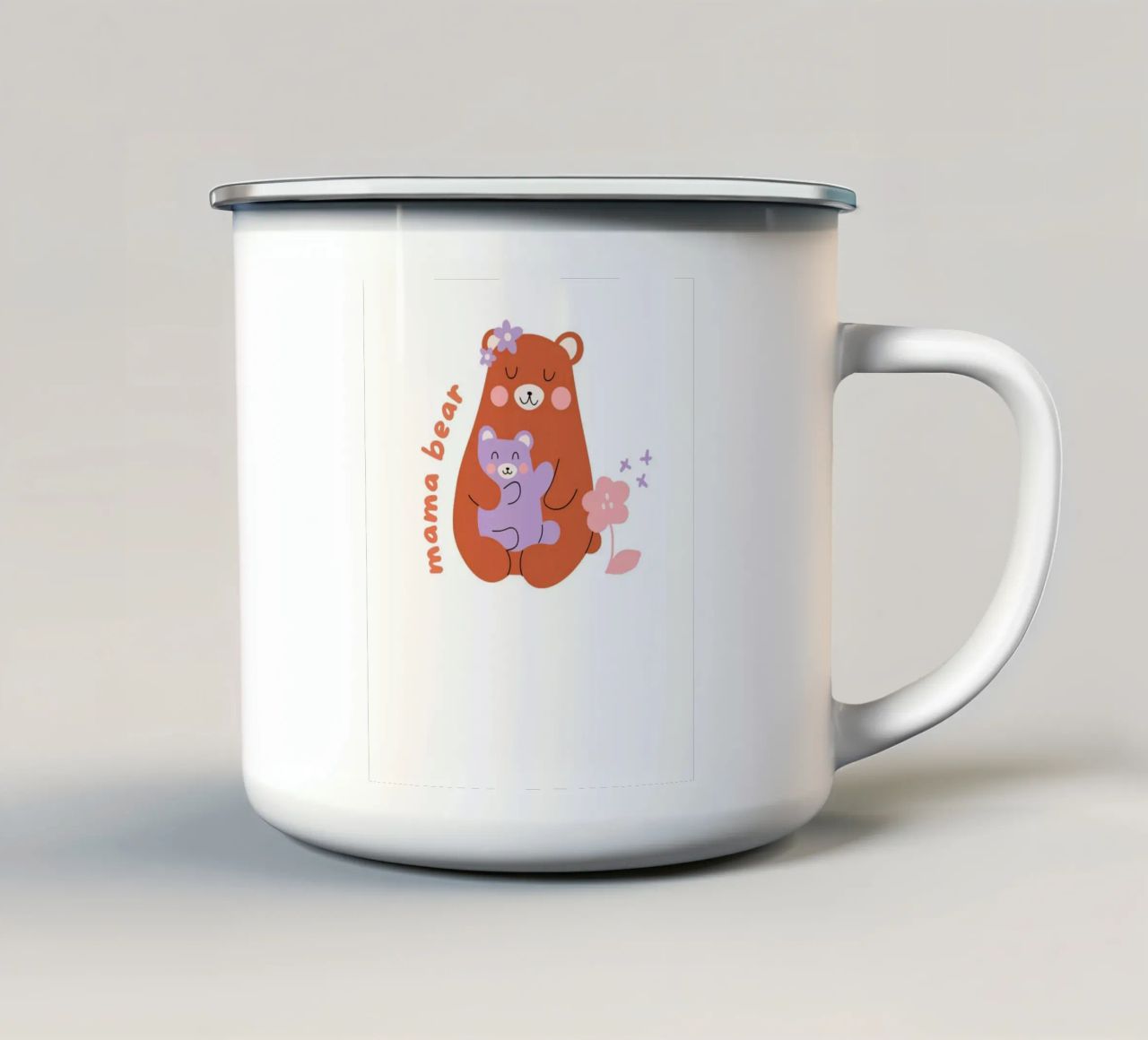 Mamma orso tazza in smalto da graphic design