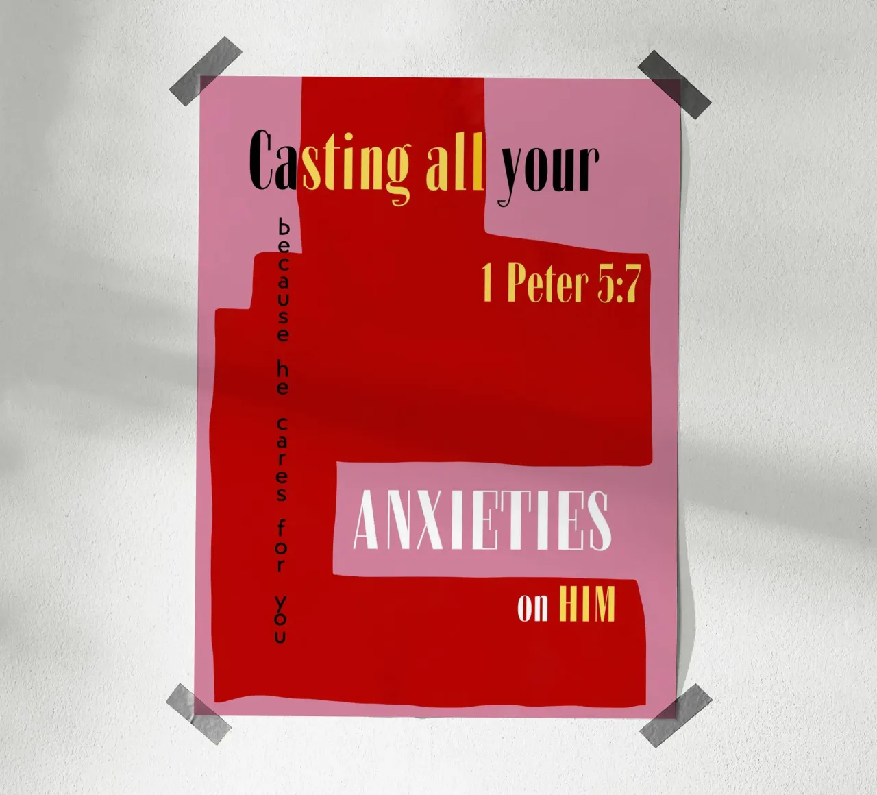 Versetto biblico 1 Pietro 5 7 poster da Little Dean