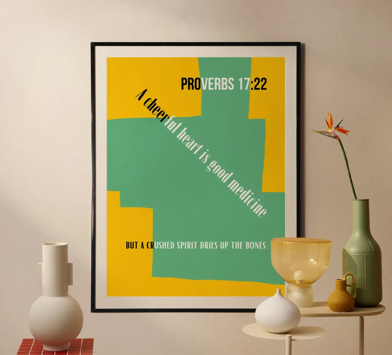Versetto biblico Proverbi 17 22 poster da Little Dean