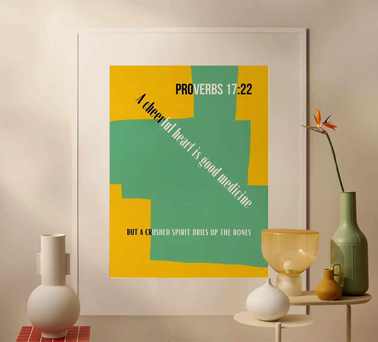 Versetto biblico Proverbi 17 22 poster da Little Dean
