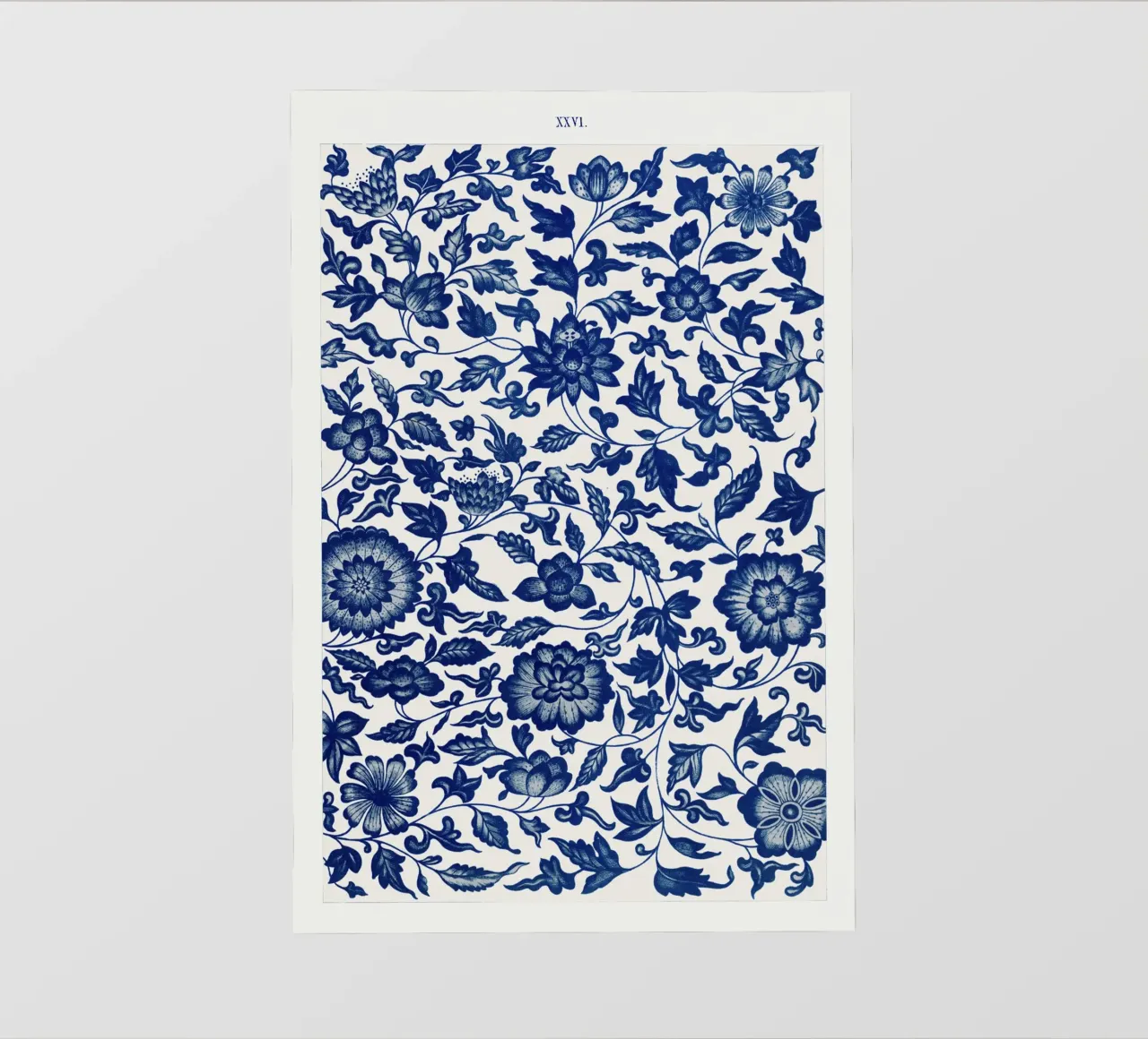 Blue flower pattern telo in pvc da vintageshop