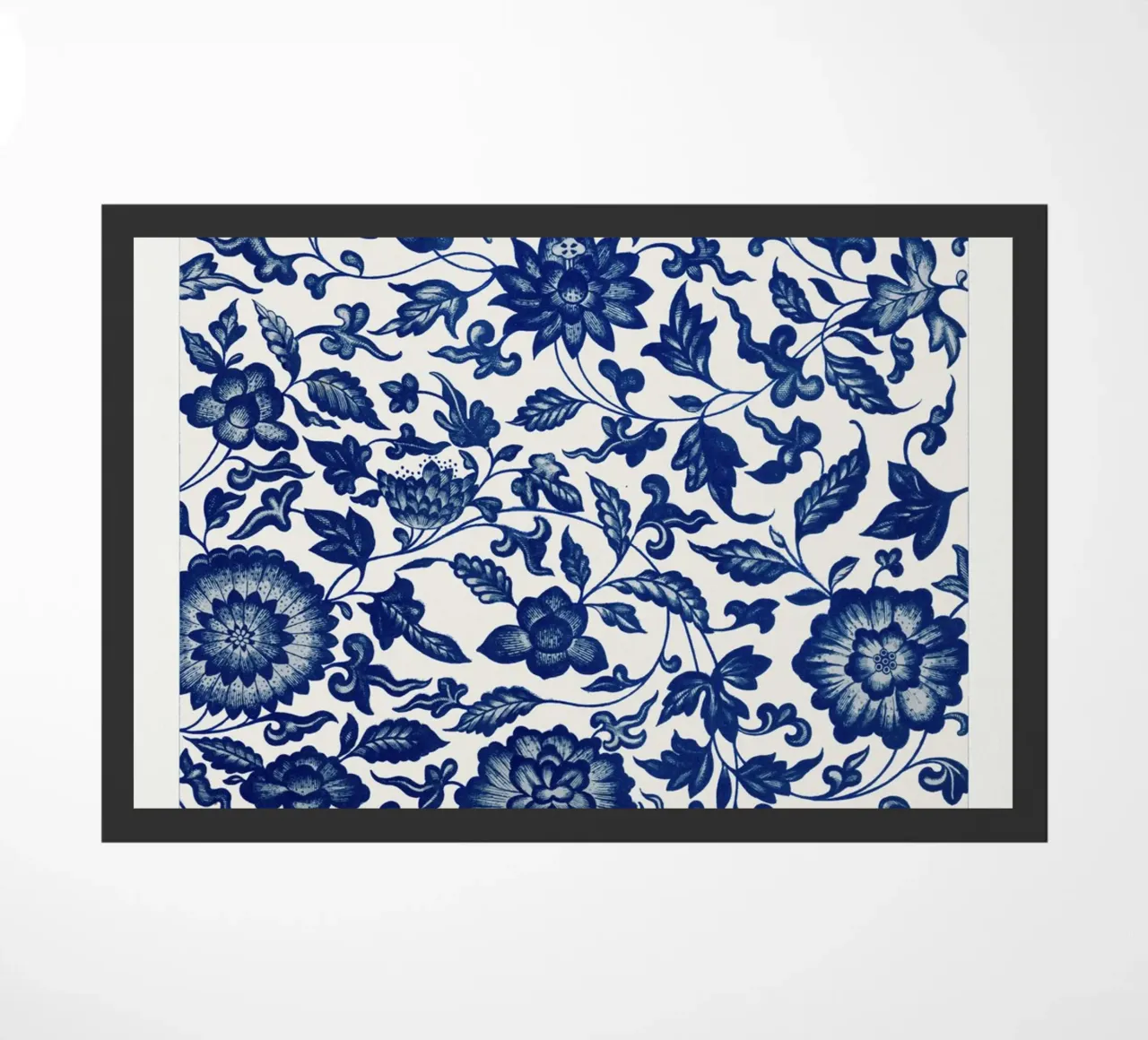 Blue flower pattern doormat by vintageshop