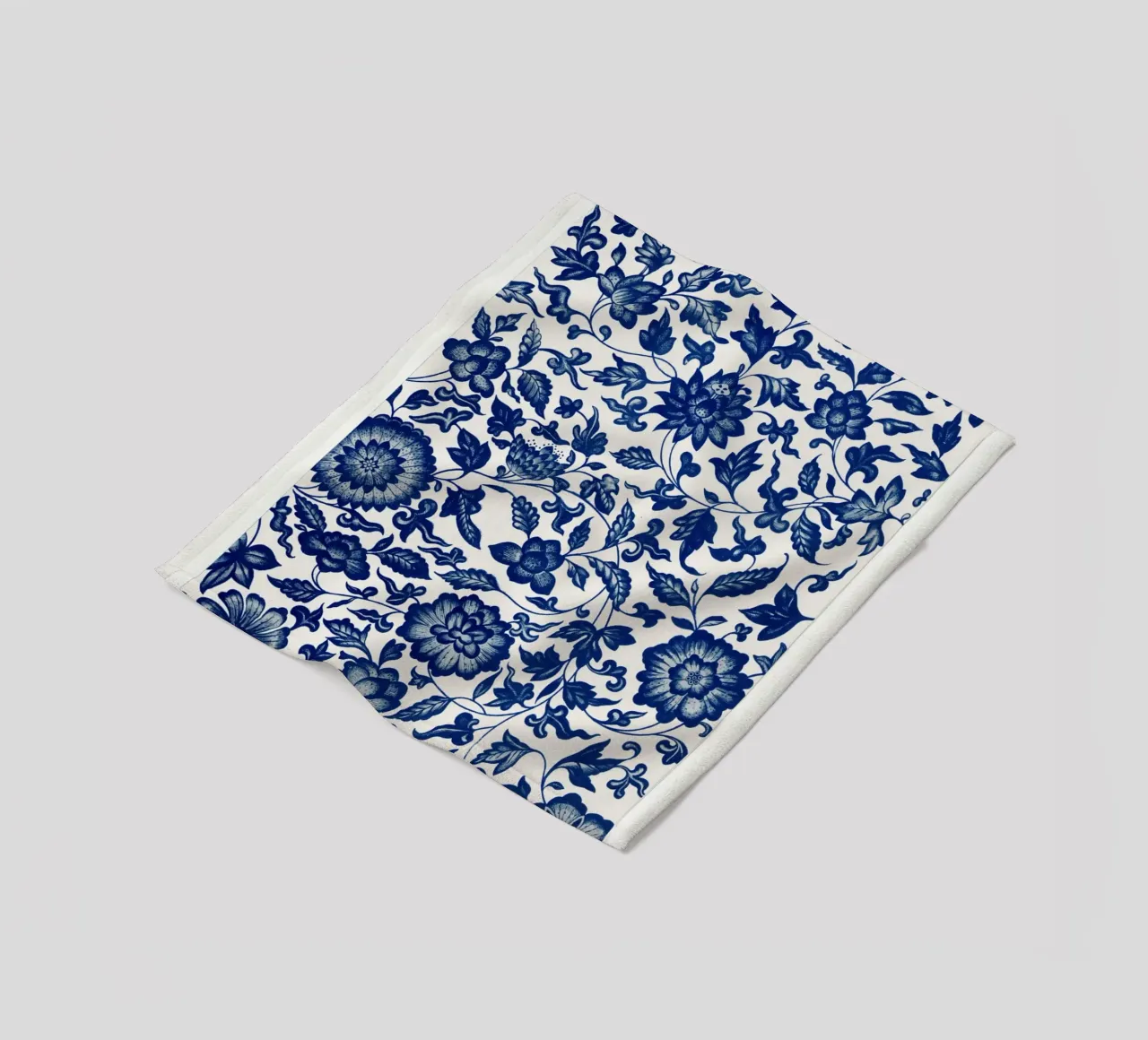 Blue flower pattern coperta in pile da vintageshop