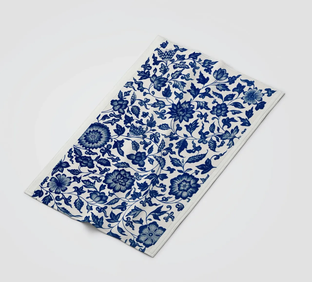 Blue flower pattern coperta in pile da vintageshop