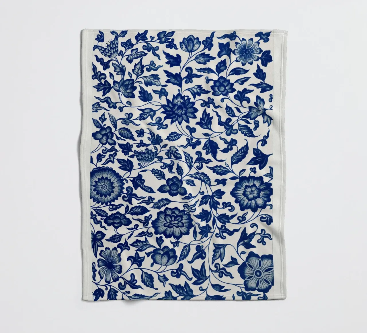 Blue flower pattern coperta in pile da vintageshop
