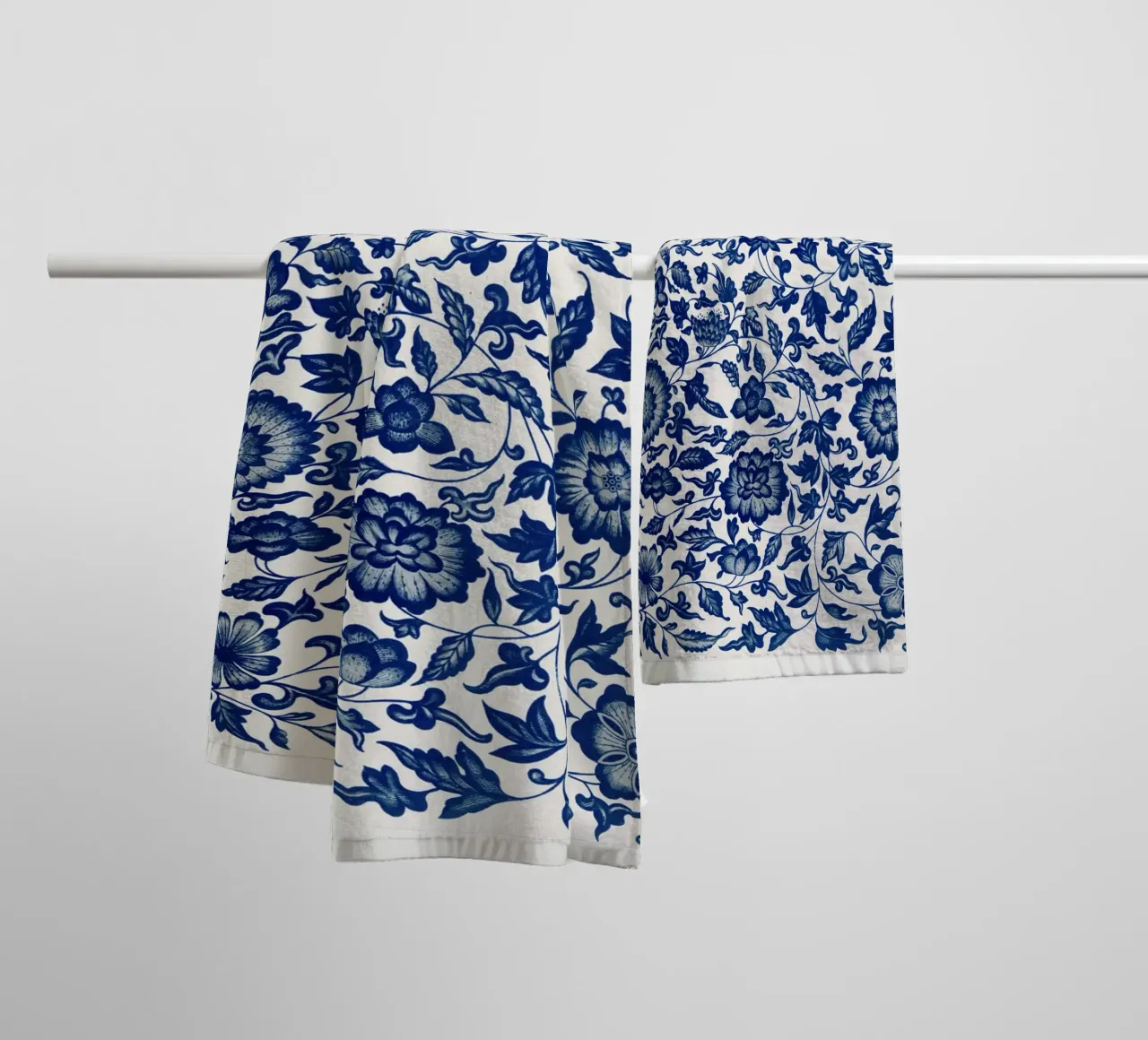 Blue flower pattern asciugamano da bagno da vintageshop