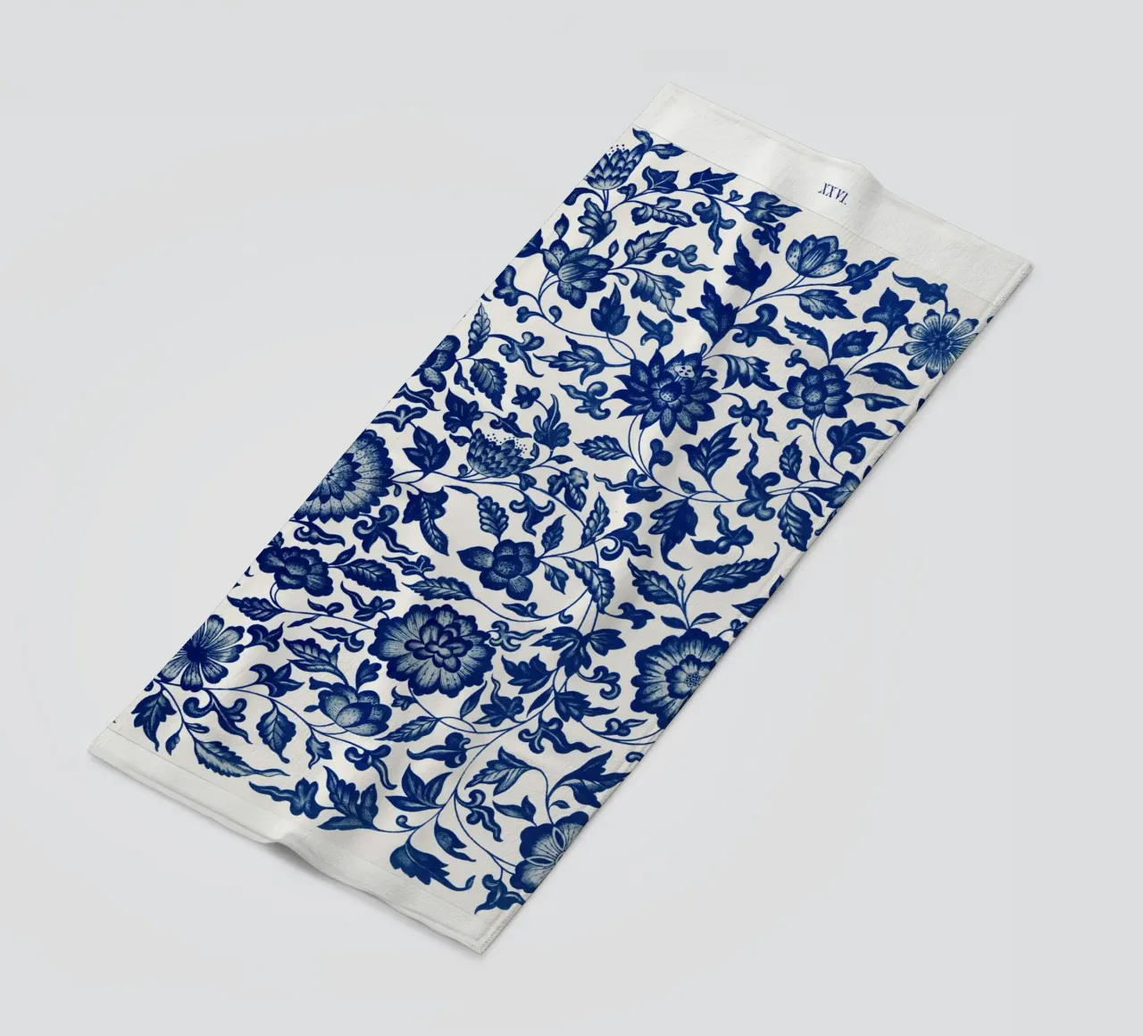 Blue flower pattern telo mare da vintageshop