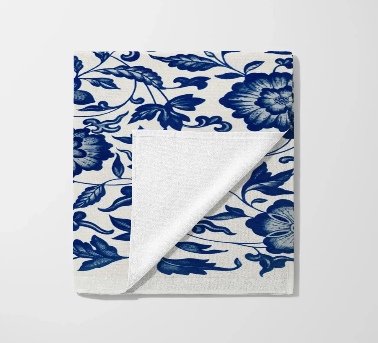 Blue flower pattern telo mare da vintageshop