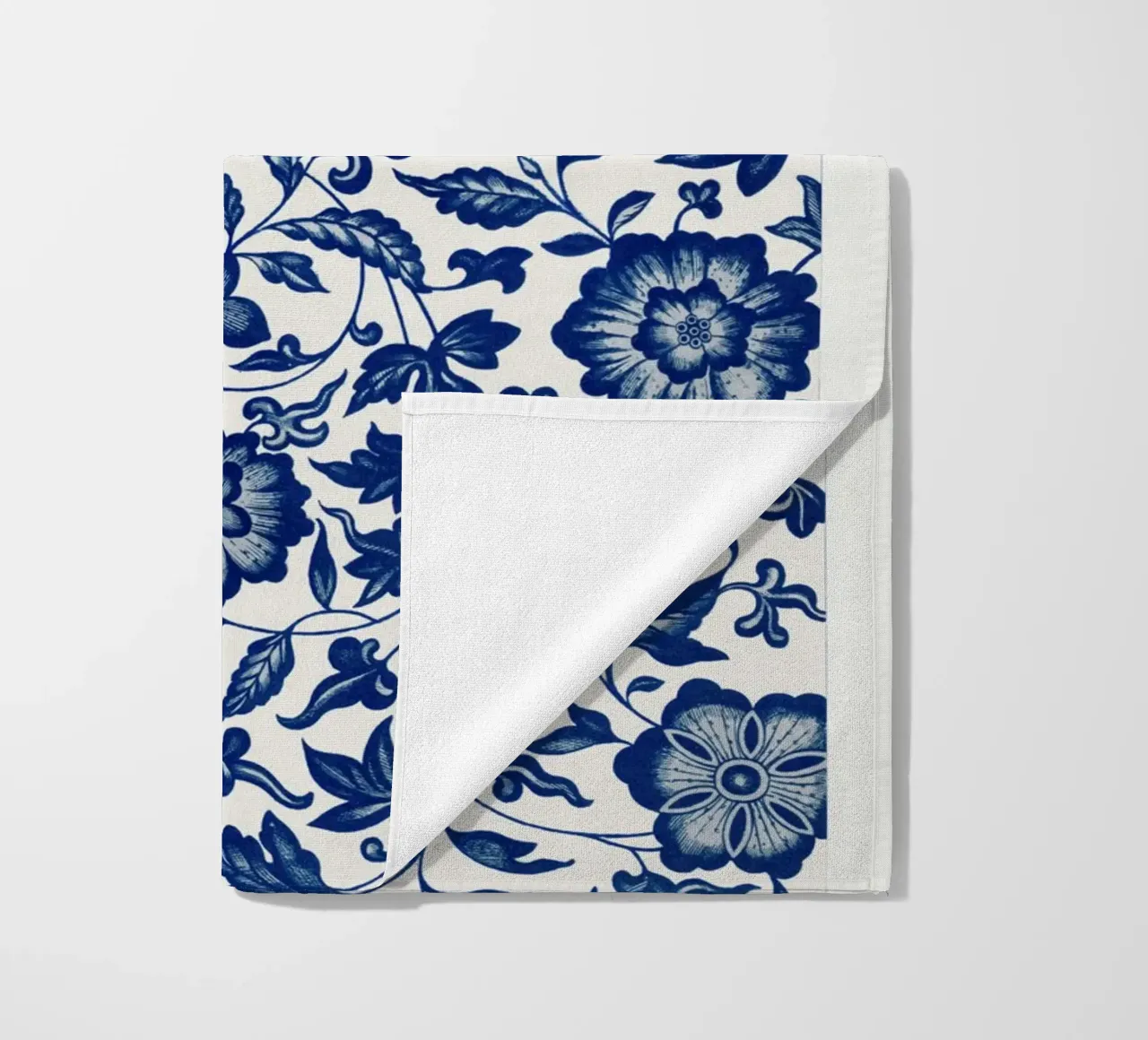 Blue flower pattern telo mare da vintageshop