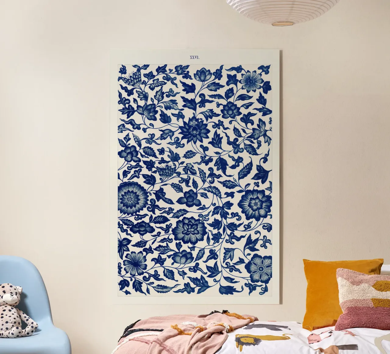 Blue flower pattern plexiglass da vintageshop