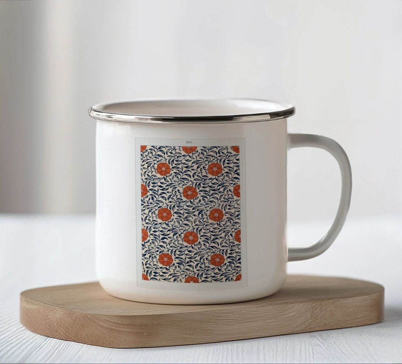 Flower pattern tazza in smalto da vintageshop