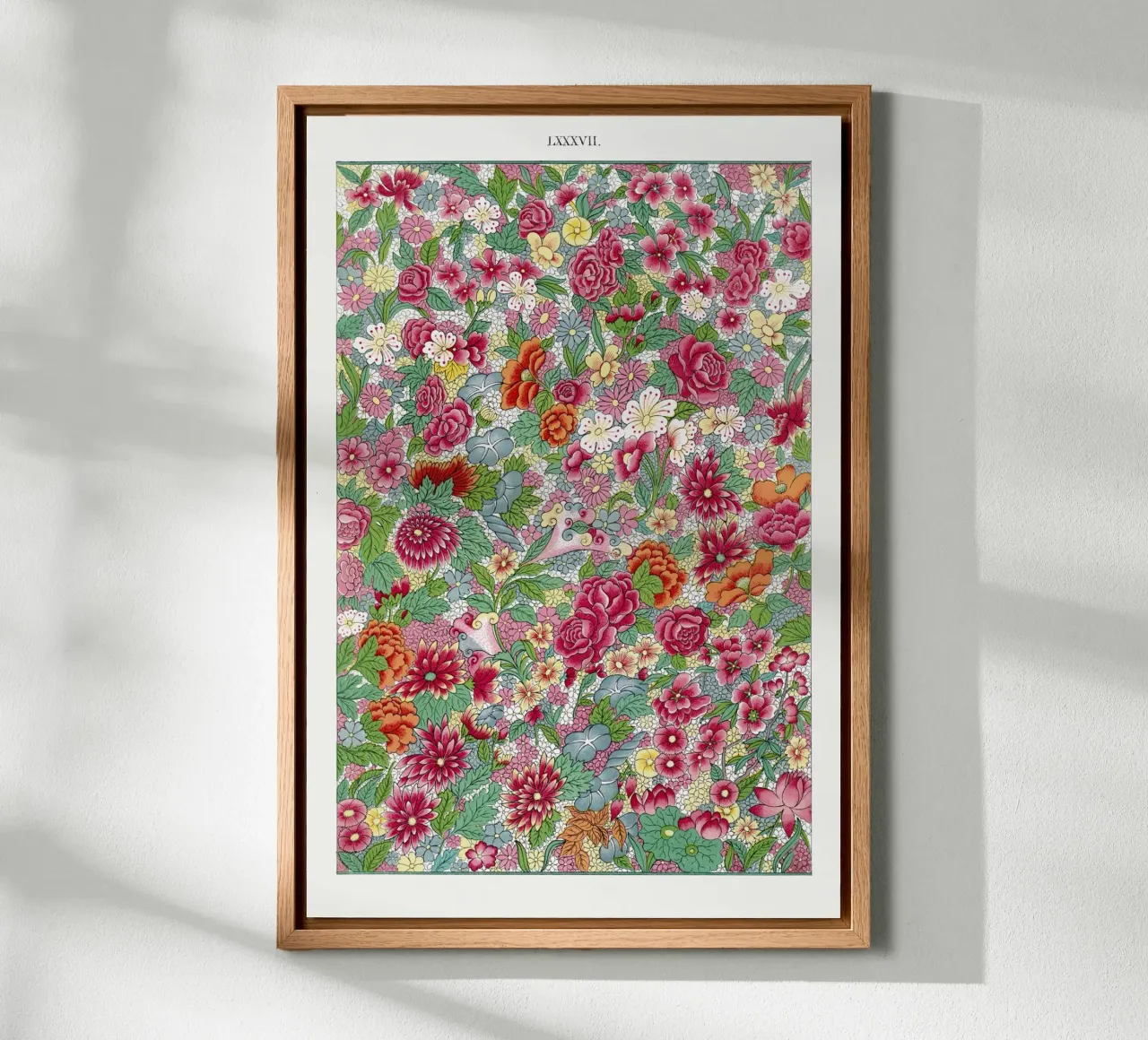 Colorful flower pattern tela con Cornice a cassetta da vintageshop