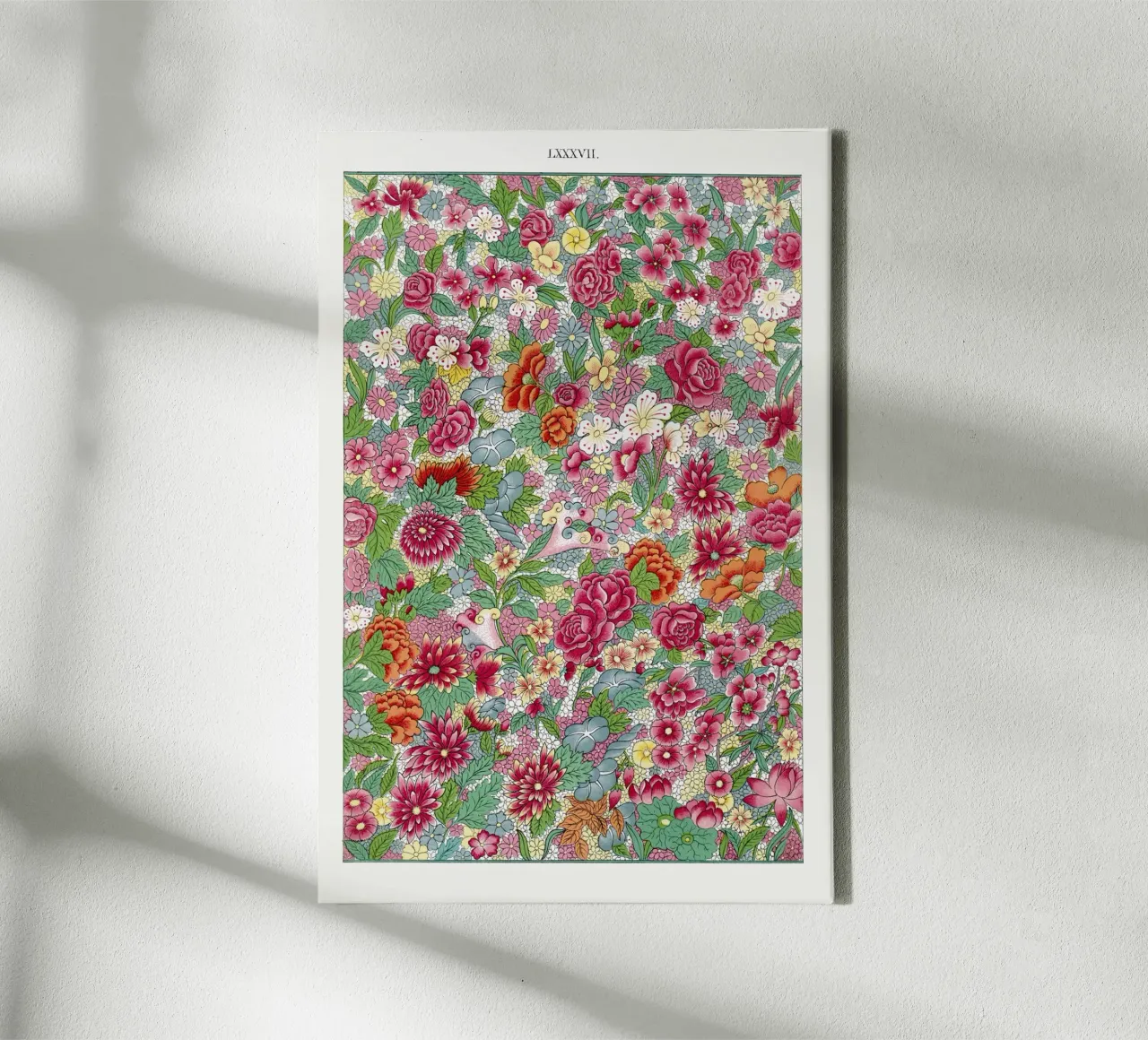 Colorful flower pattern tela con Cornice a cassetta da vintageshop