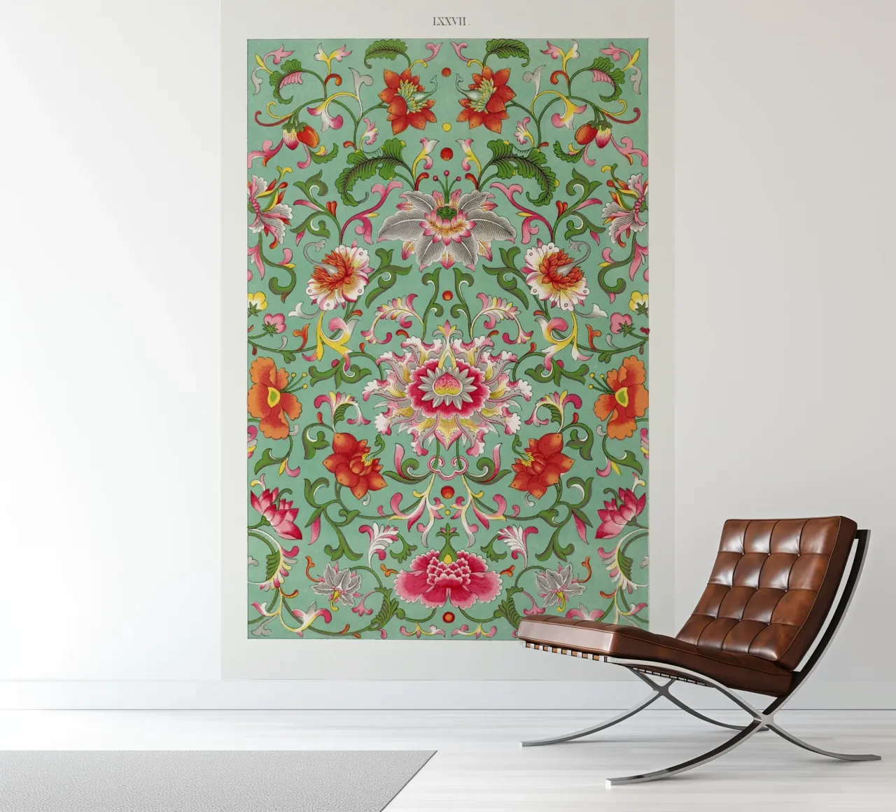 Colorful floral pattern photo wallpaper by vintageshop