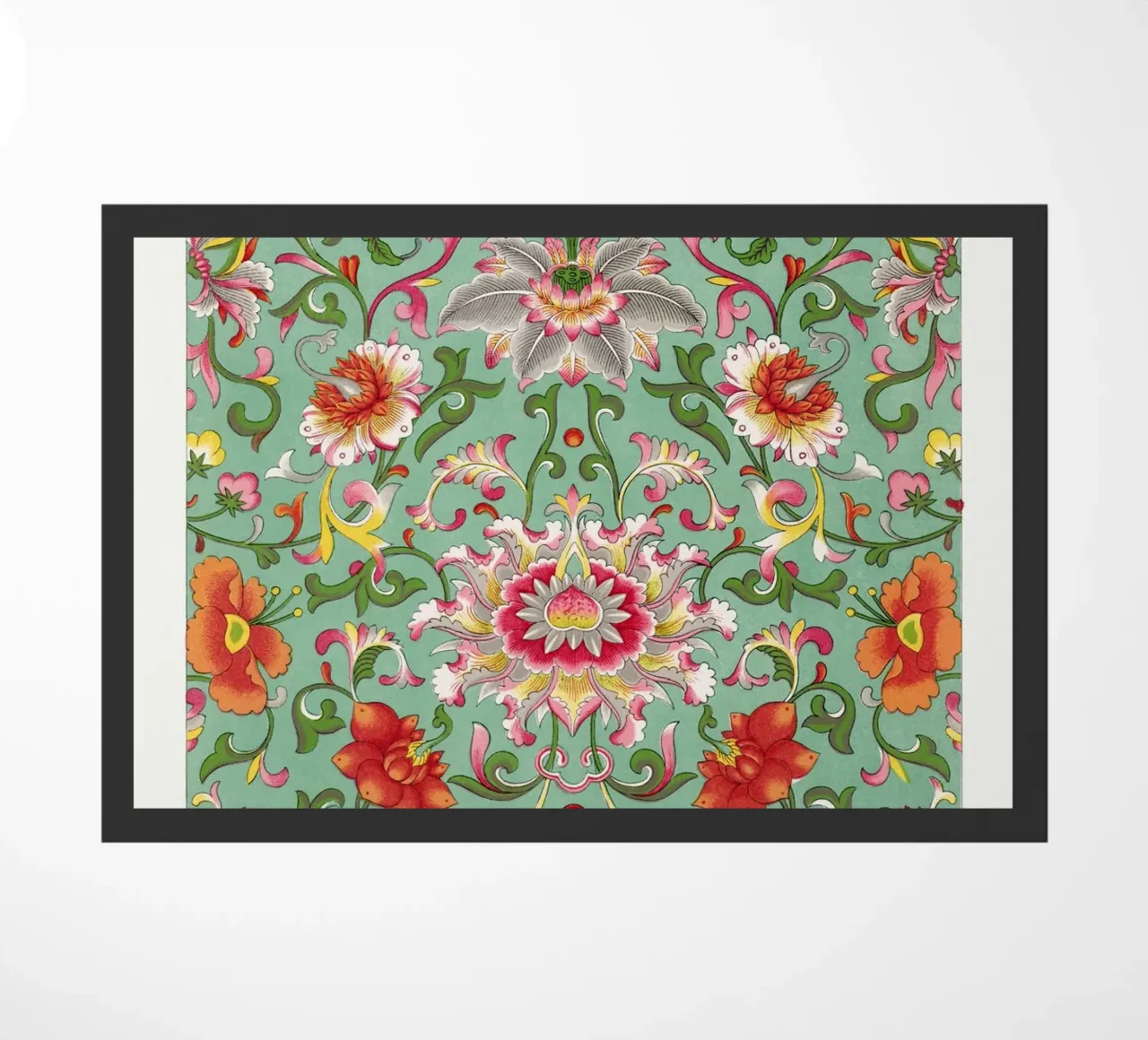Colorful floral pattern doormat by vintageshop
