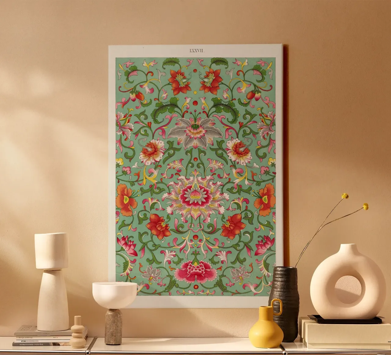 Colorful floral pattern canvas by vintageshop