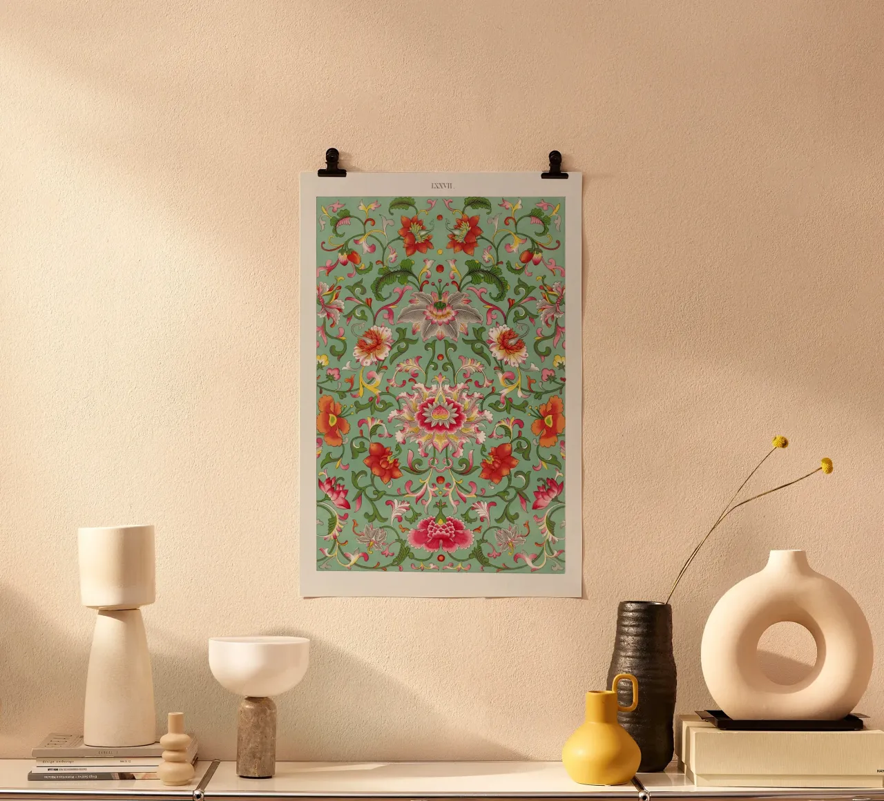 Colorful floral pattern carta hahnemühle da vintageshop