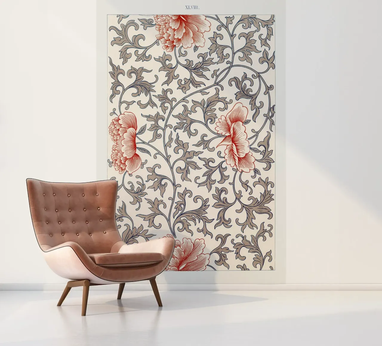 Flower pattern fotobehang van vintageshop