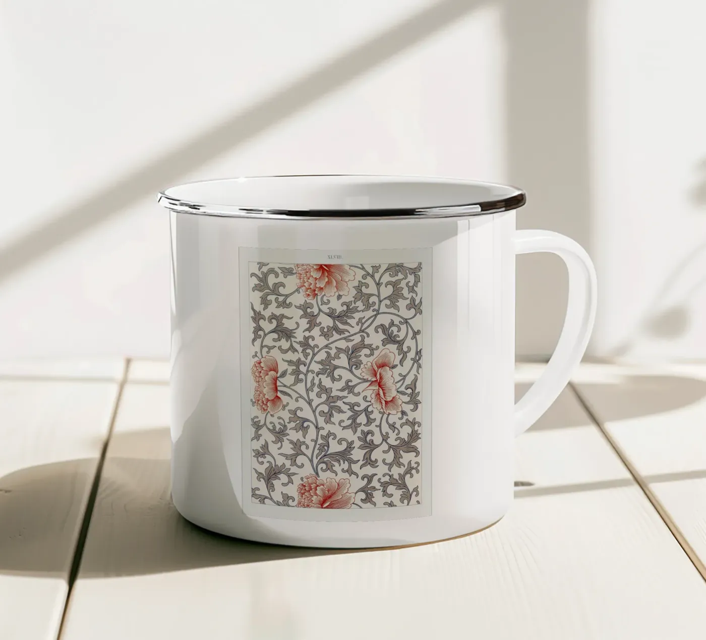 Flower pattern enamel mug by vintageshop