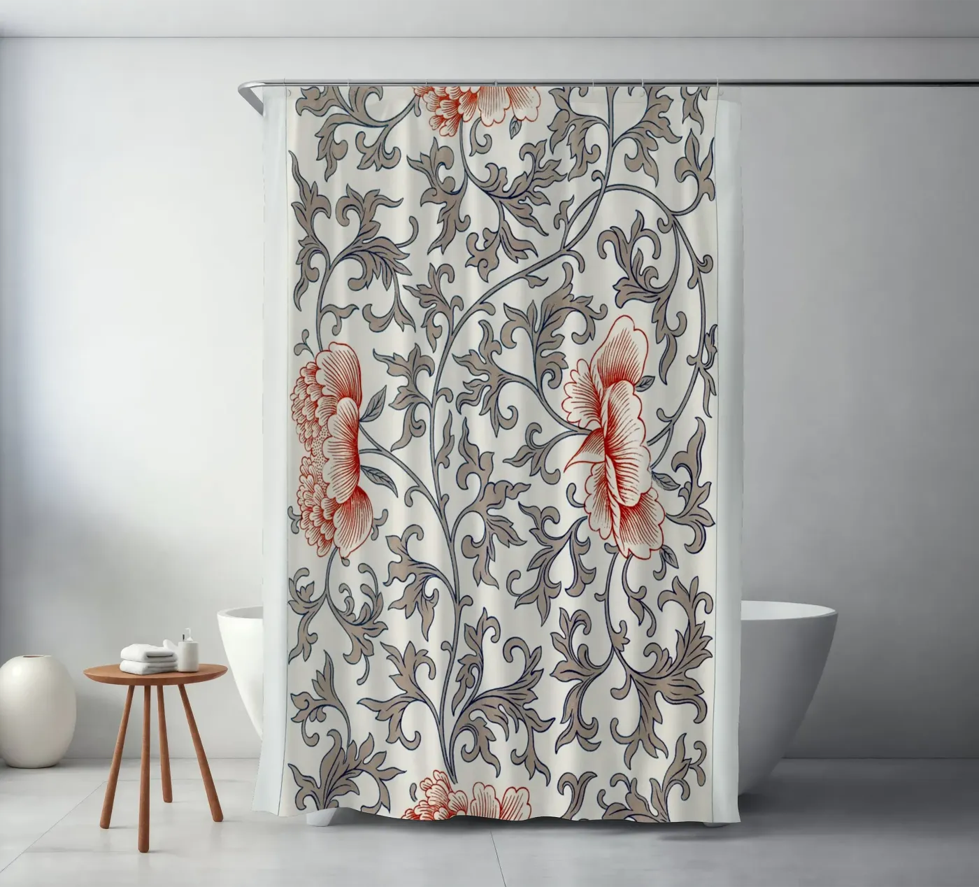 Flower pattern douchegordijn van vintageshop